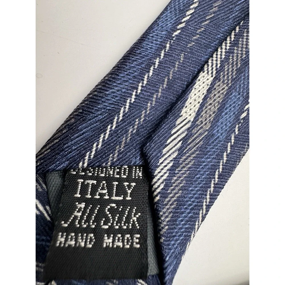 Vintage‎ Franco Ventura Venezia Silk Tie - Handmade in Italy - Blue Stripe